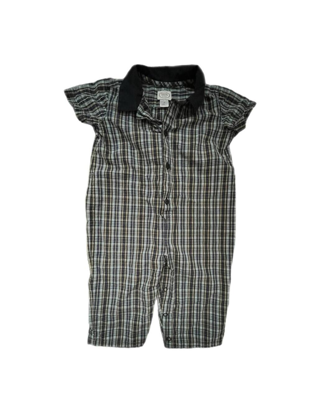 Talbots Kids Blue Plaid Cotton Romper -‎ 18M